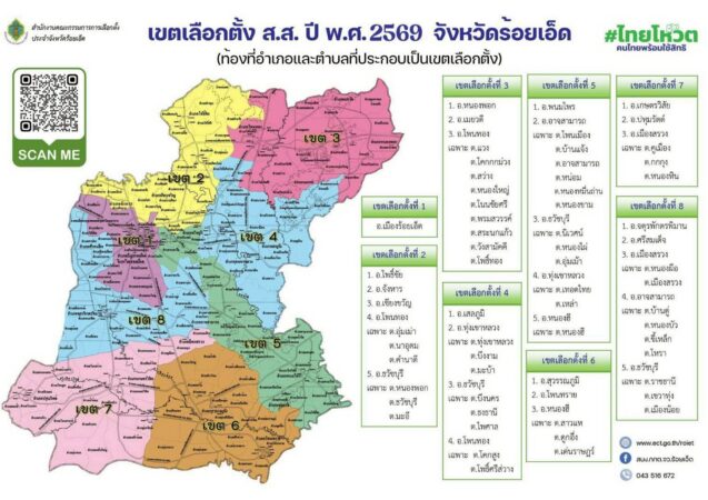 เขตการเลือกตั้ง ส.ส. ปี พ.ศ. 2569 จังหวัดร้อยเอ็ด